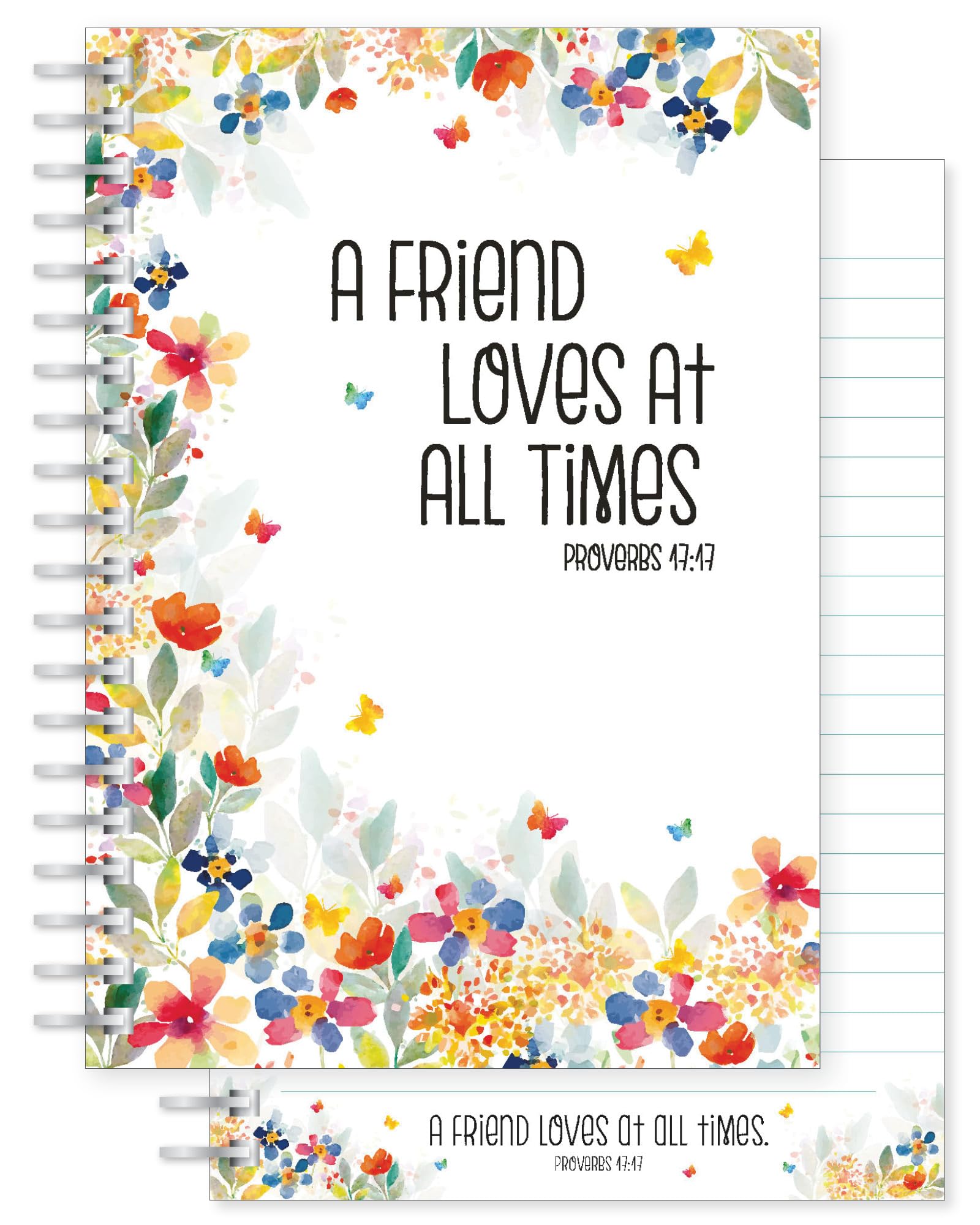 Christian Notebook for Women, A Friend Loves, A5 Lined, Proverbs 17:17