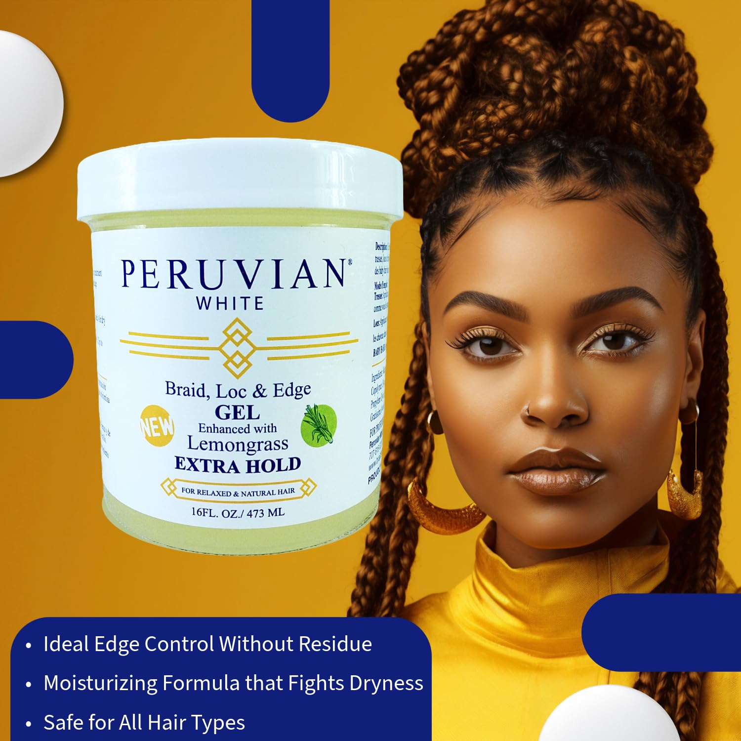 Braids N Lox Braid, Loc & Edge Braiding Gel EXTRA HOLD for Relaxed & Natural Hair, 2 LBS. (Lemongrass)
