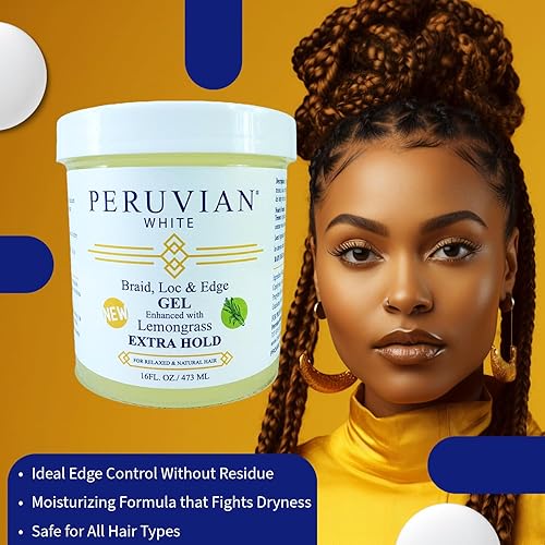 Miniatura 4 de Peruvian white Gel de trenza, localización y borde extra para cabello relajado y natural, 16 onzas (vinagre de sidra de manzana)