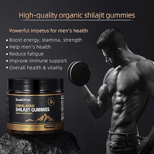 Miniatura 3 de Gomitas Shilajit orgánicas, suplemento de gomitas Shilajit puras del Himalaya para hombres, gomitas Shilajit doradas para mujeres, minerales
