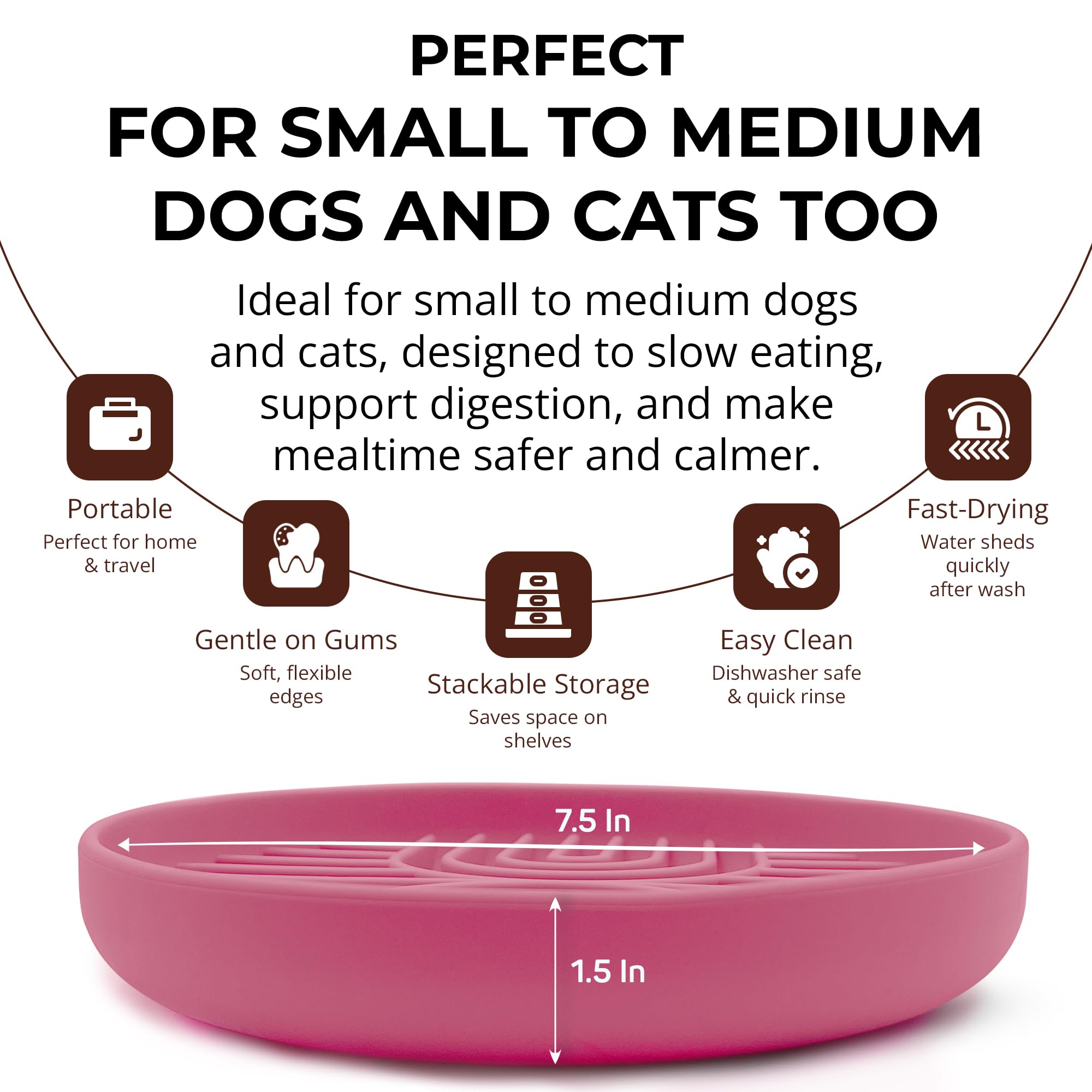 Ciotola per cani Slow Feeder, lavabile in lavatrice (confezione singola)