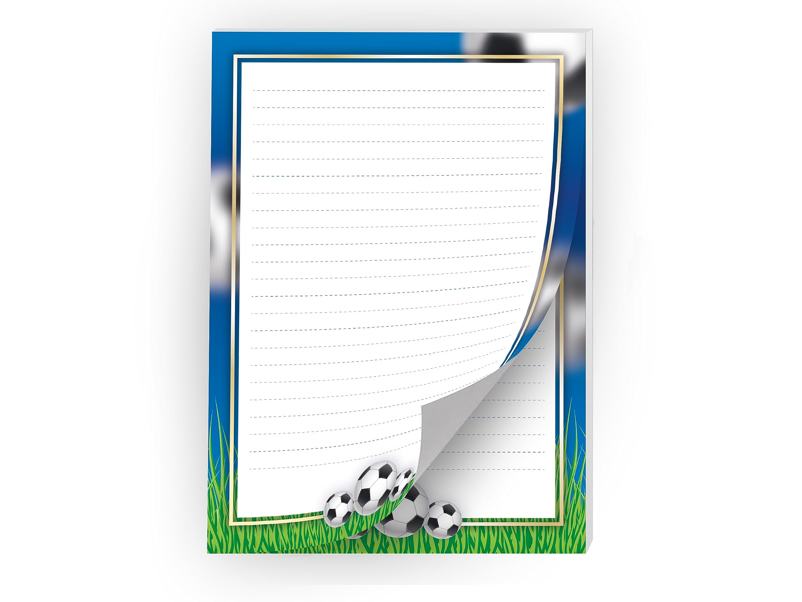 Calcio Set di Carta da Lettere A4 con Buste 25 Fogli 15 Buste Blu