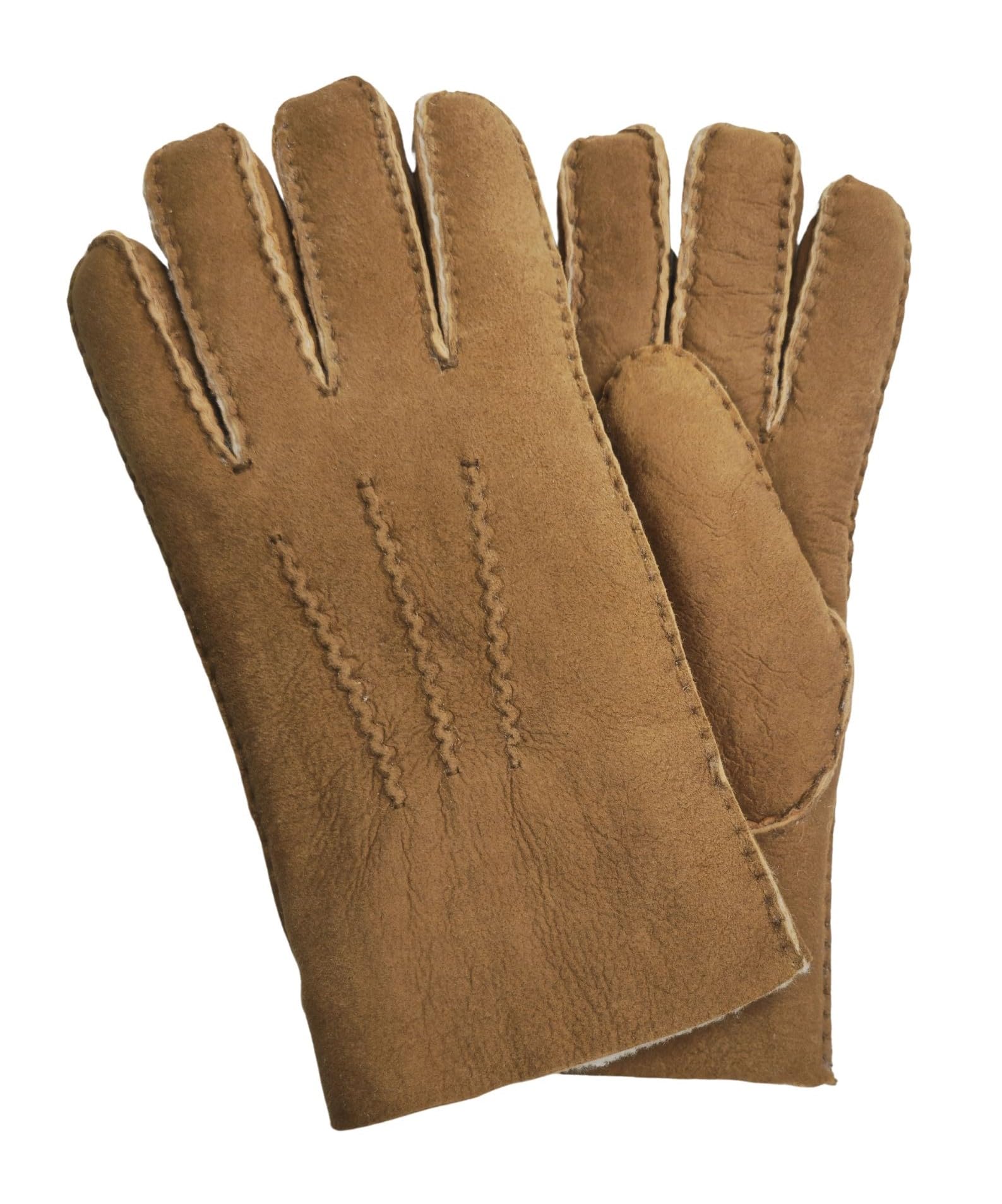 Infinity Leather Men's Tan Luxury Sheepskin Suede Leather Gloves