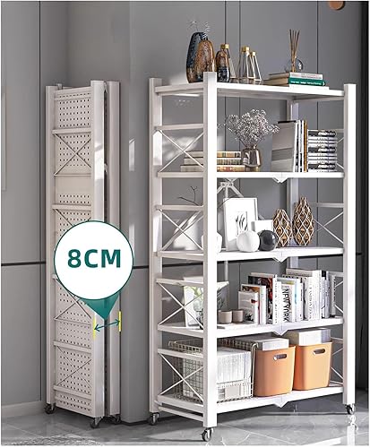 Miniatura 3 de Estantes plegables sin instalación Estantes para el hogar Estantes de múltiples capas Balcón Almacenamiento Exhibición Estante de almacenamiento
