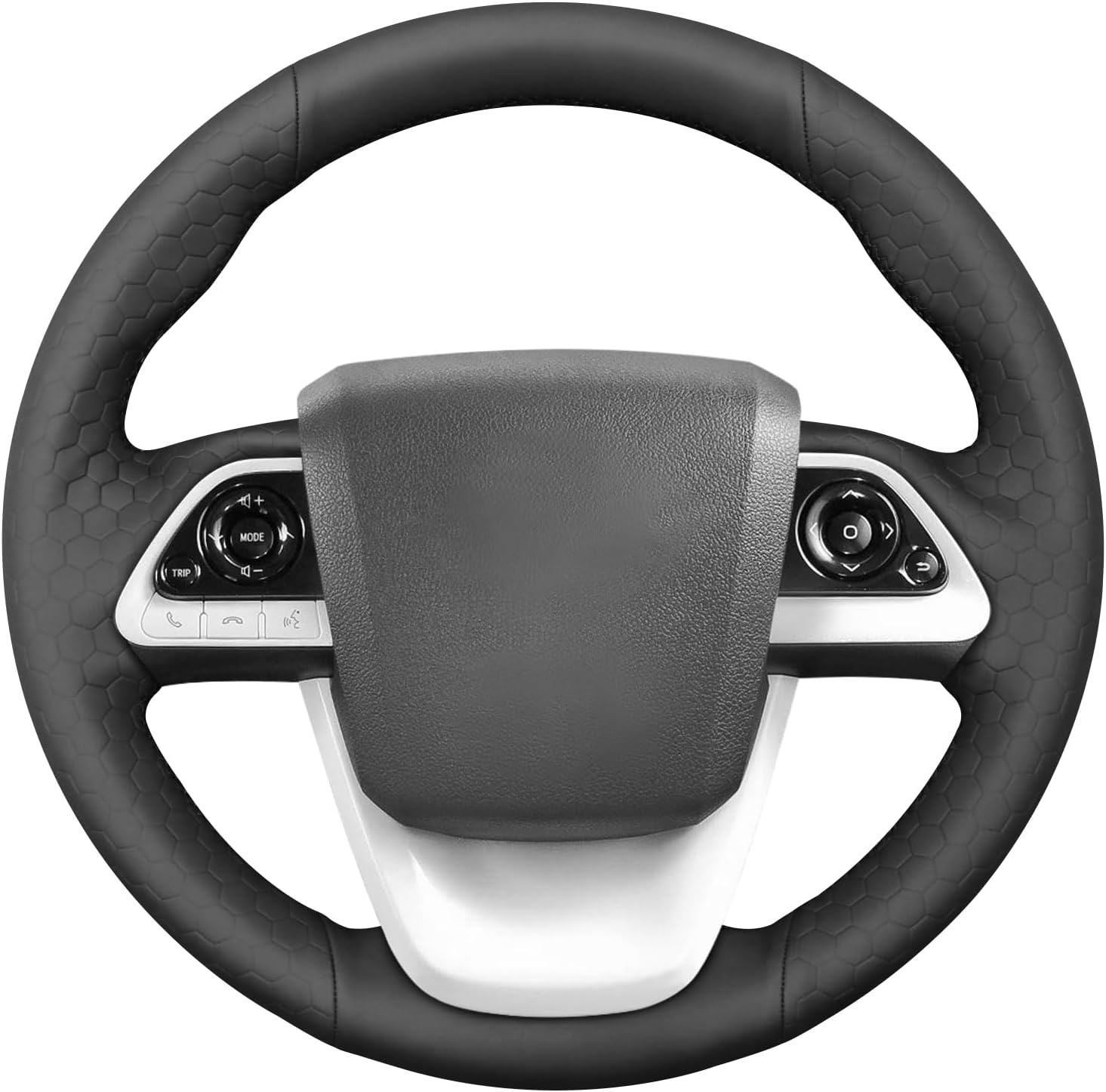 MEWANT Steering Wheel Cover for Toyota Prius 4 / Prius Prime/Mirai Hand-Stitched Leather Car Steering Wrap