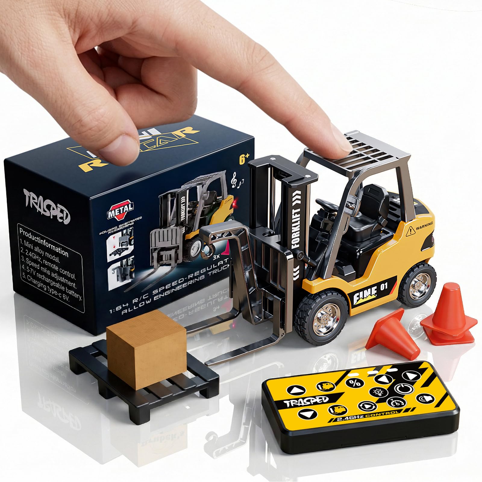 TOPMVP 1/64 MINI RC Forklift Toy