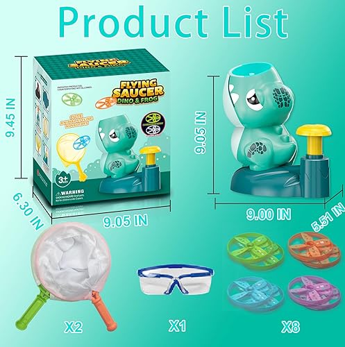 Miniatura 6 de Juguetes para exteriores para niños pequeños de 3 a 5 años, lanzador de dinosaurios, juego de persecución de discos para exteriores, 3, 4, 5, 6, 7,