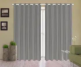 Cortina Corta Luz 2,00m X 1,80m 100% Blackout PVC Cinza Para Sala Ou Quarto Para Varão Simples