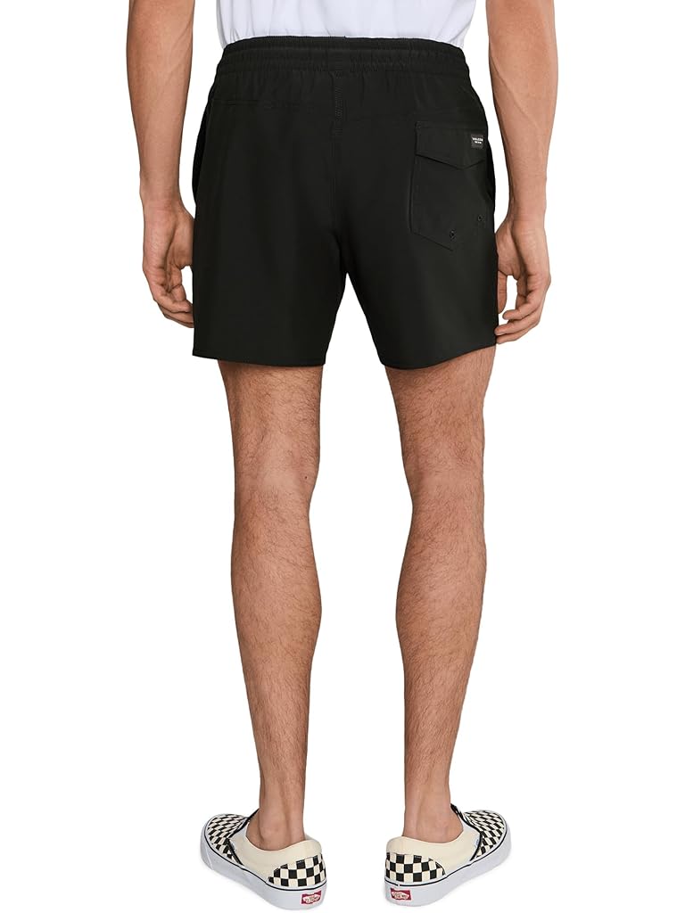 Black Volcom Lido Solid Trunks 16"