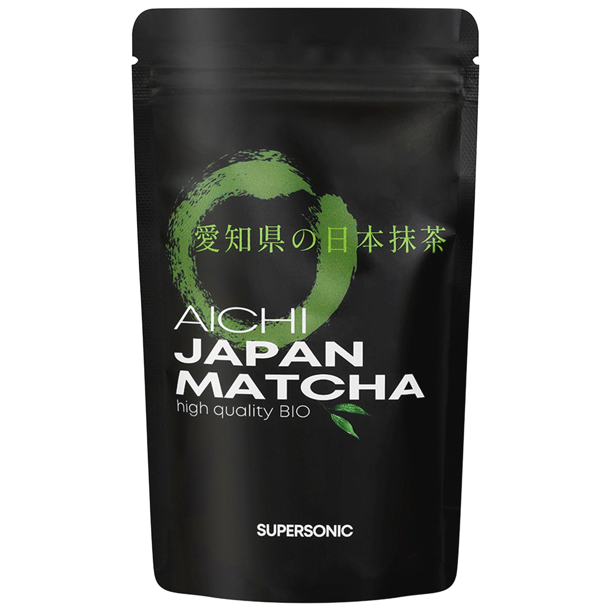 Supersonic Matcha Japońska Aichi 100 g – sproszkowana zielona herbata | Region Nishio (prefektura Aichi), jednoskładnikowa, wegańska, bez cukru, do latte i na zimno, parzona w 70°C, umami