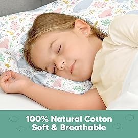 KeaBabies Toddler Pillowcase 13x18 - Organic Cotton Toddler Pillowcase for Kids, Boys, Girls, Soft & Durable Cotton Cover for Miniature Sleepy Pillows, Cute Colors, Pillow Sold Separately (Narwhal)