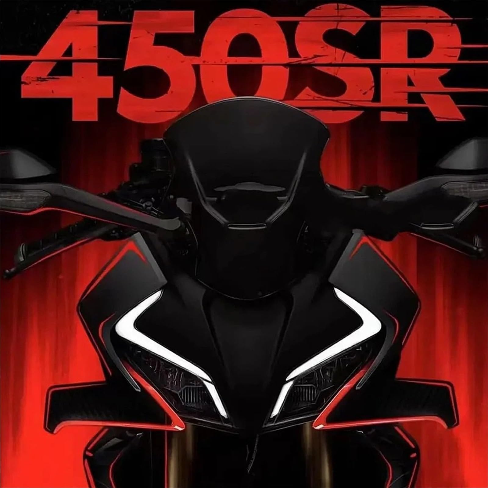 Parabrezza Moto Spoiler Adatto per Cfmoto 450 SR 450SR 450sr 450 sr 2022 2023 Specchietti retrovisori Wind Wing Parabrezza per moto(Transparent)