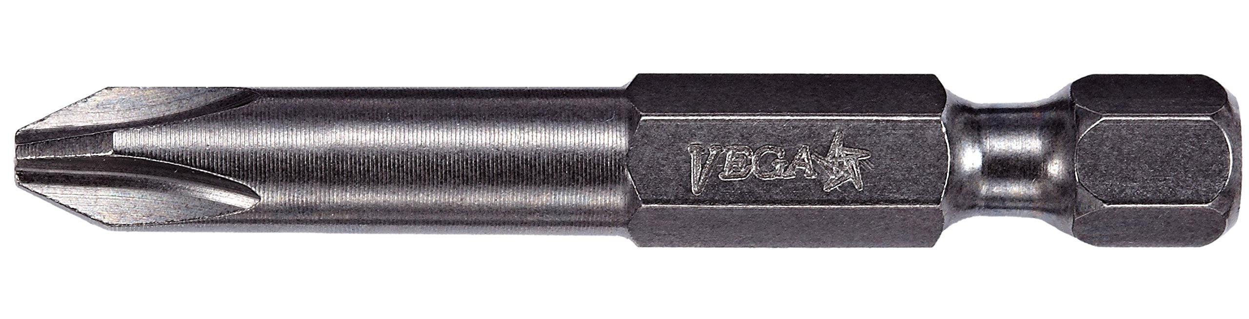 VEGA #2 Phillips 2 Inch Power Bits. Professional Grade Phillips P2 1/4" Hex 2" Power Bits. (Pack of 50) 150P2A-50