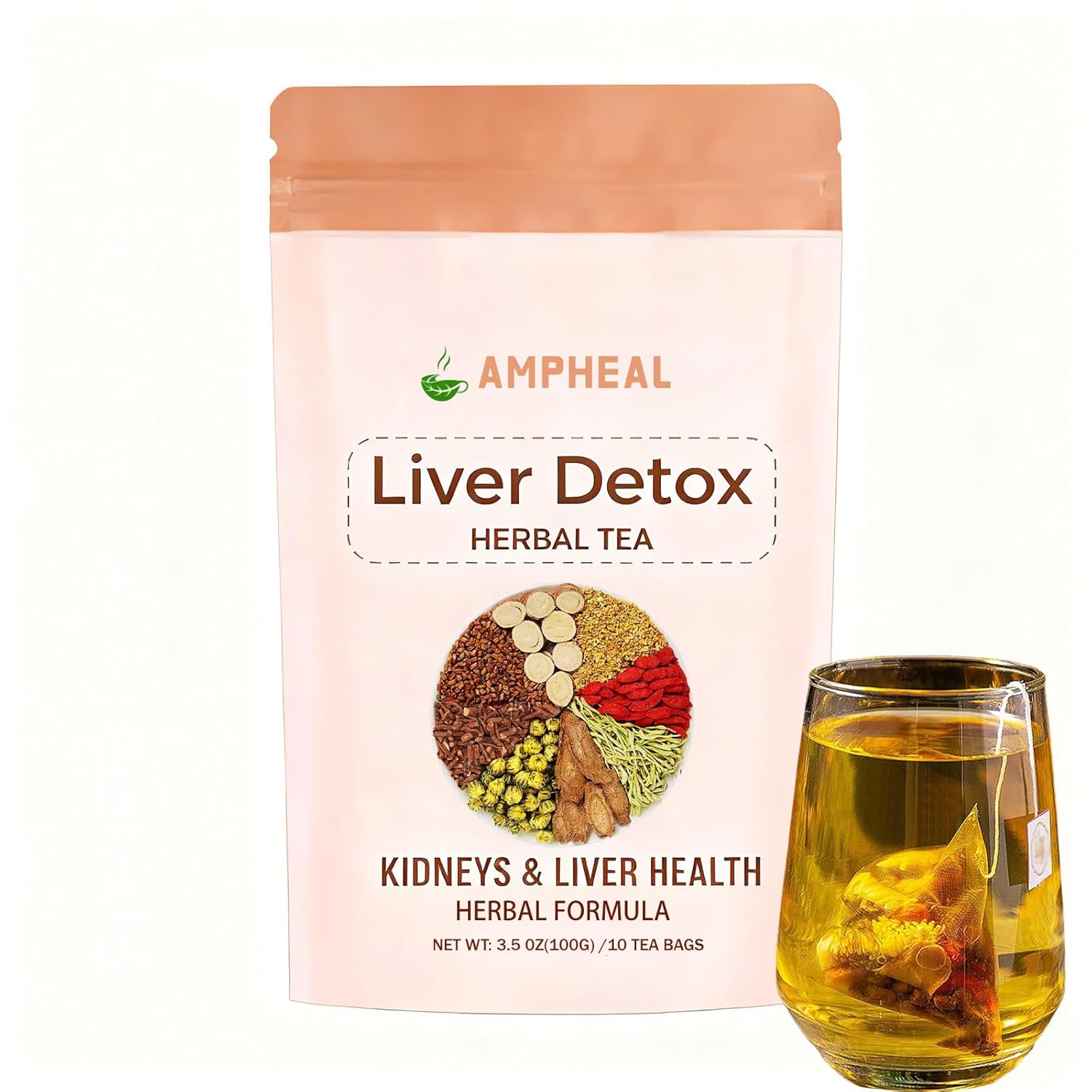 AMPHEAL Kidney + Liver Detox Tea –...