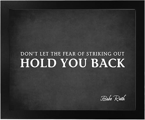 Miniatura 6 de Babe Ruth Quotes-"Don't Let Fear of Striking Out Hold You Back"-10x8" Motivational Poster Print-Ready to Frame. Baseball Typographic Wall Art.