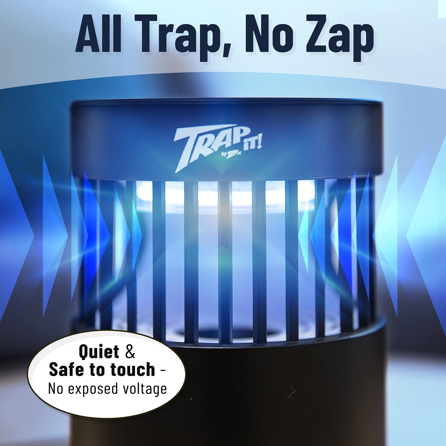Trap It! Indoor Insect Trap & Indoor Gnat, Fruit Fly, and Mosquito Killer - Indoor Bug Catcher with UV Light, Fan, Bait, and Sticky Glue Boards