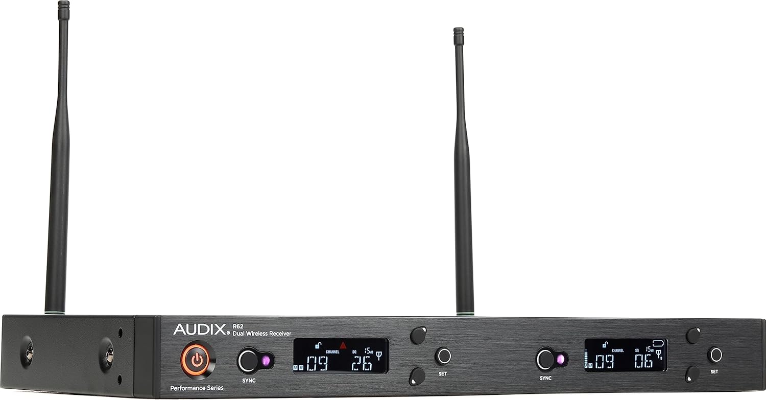 Front view of Audix R62 Dual Wireless Receiver