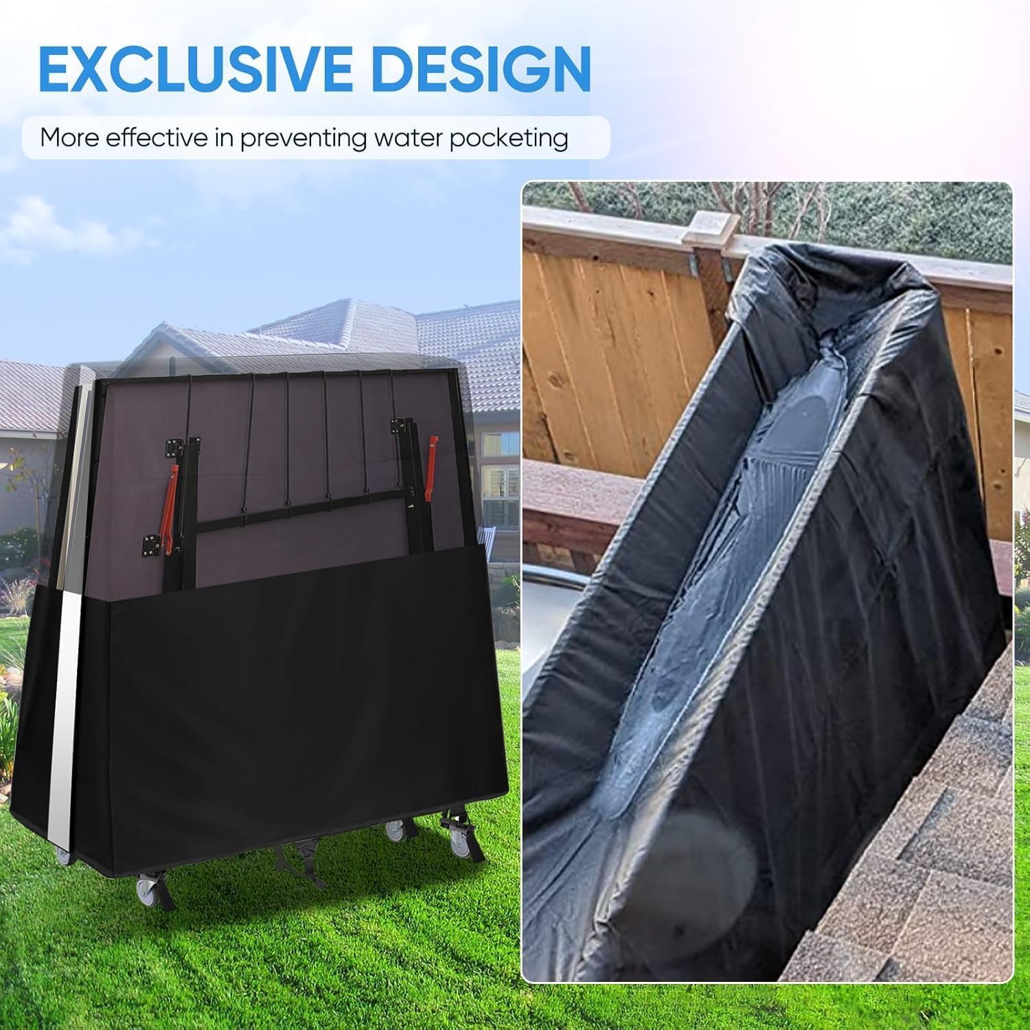 NEVERLAND Housse de Table de Ping-Pong Imperméable Couverture de Table de Ping Pong Étanche pour Extérieur et Intérieur Bâche de Protection pour Table de Tennis de Table (165 * 70 * 185 cm)