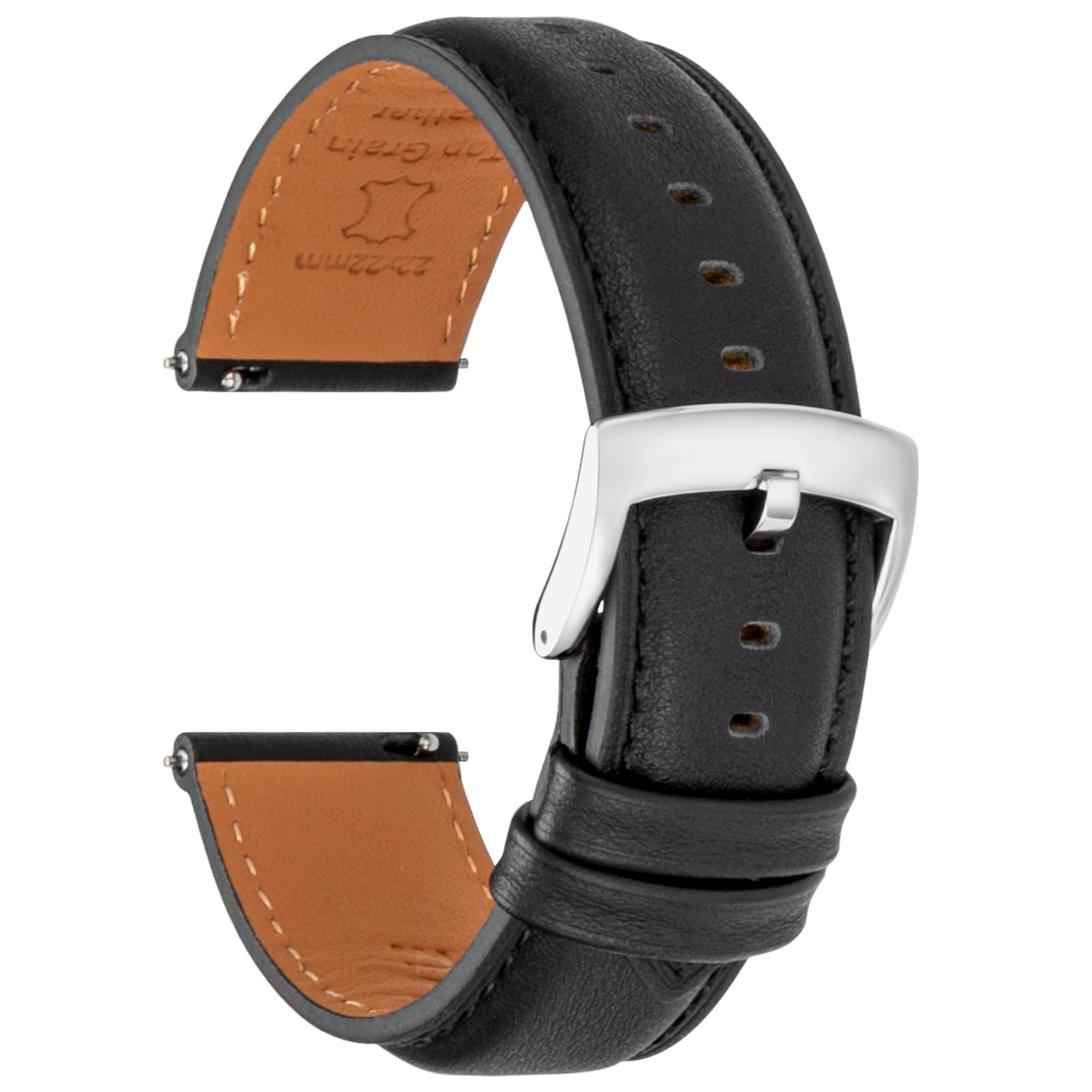 Correa de Reloj de Cuero de Liberación Rápida 18mm 19mm 20mm 21mm 22mm, Suave Nappa Cuero Genuino Becerro Correas Repuesto para Hombre Mujer, Reloj y Smartwatch