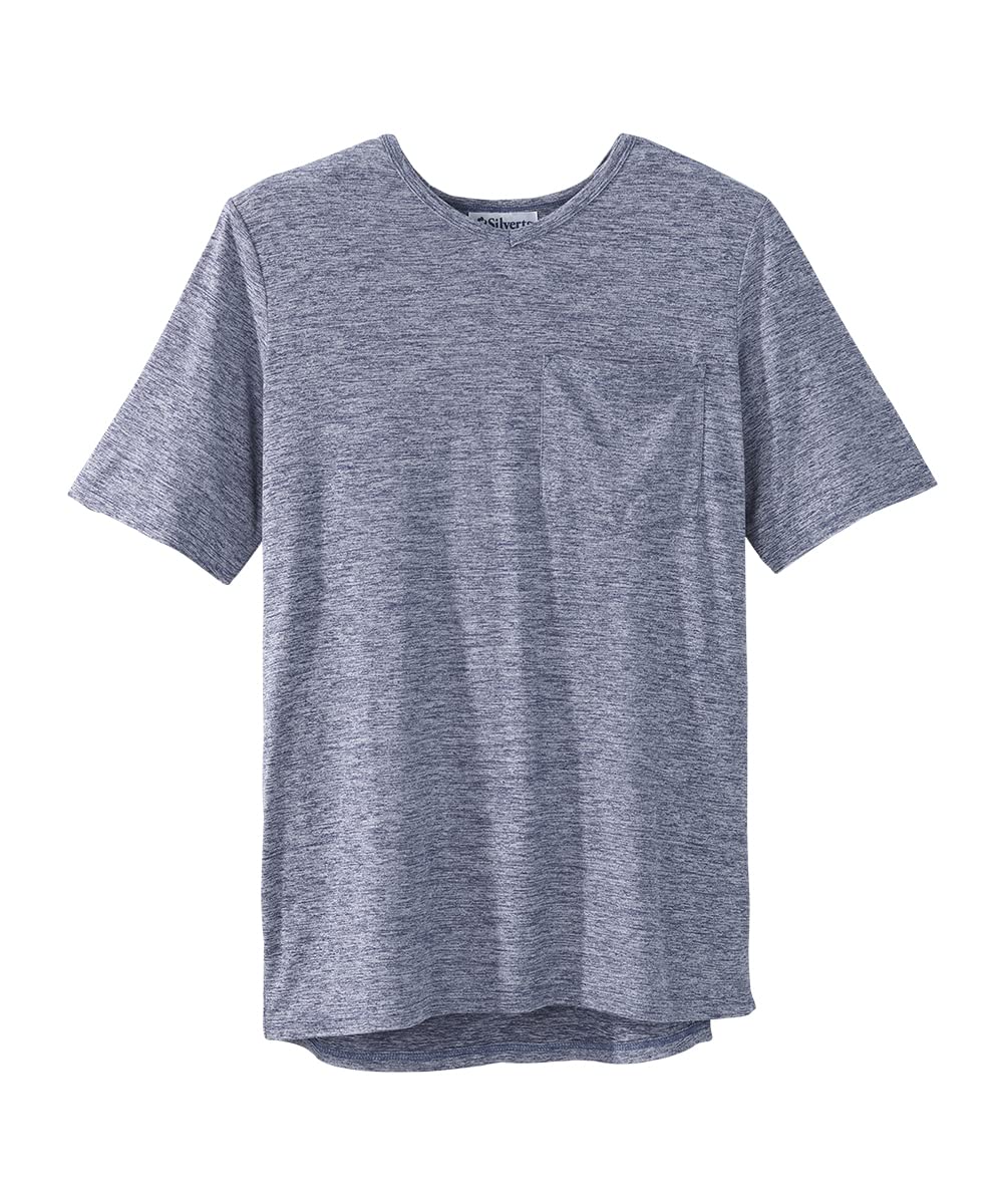 Men’s Open-Back Adaptive No-Peek V-Neck Pocket Tee