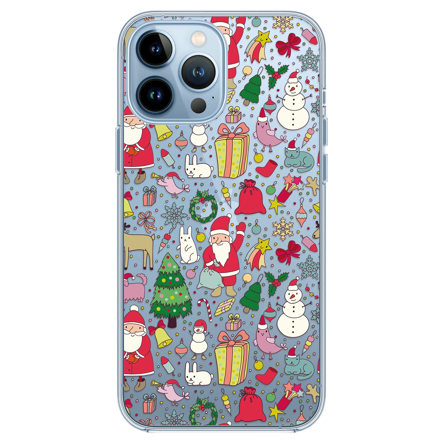IPhone 14 Hülle Mit Weihnachtsmuster – Lustiges Winter-Design, Transparentes TPU