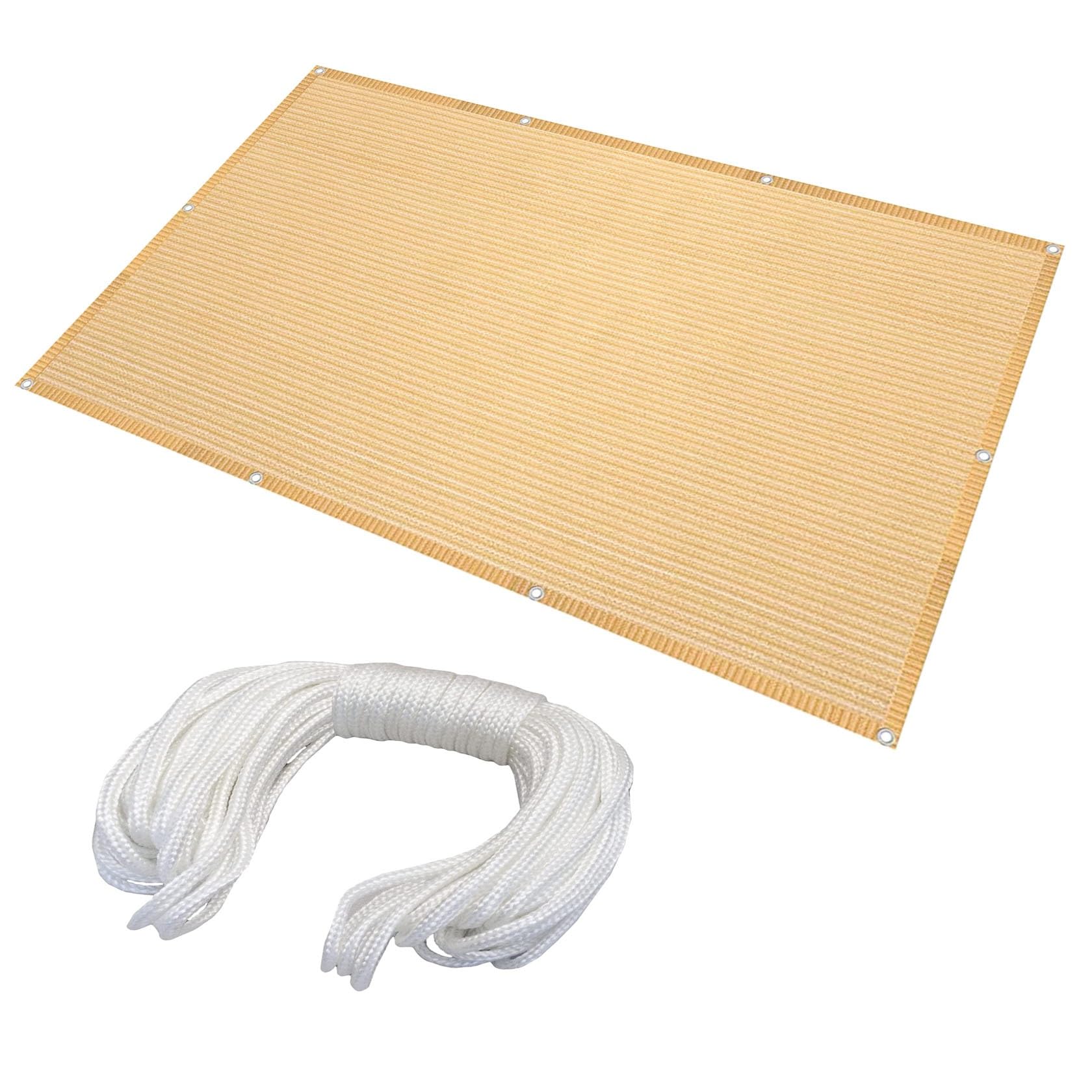 Voile d'ombrage jaune sable 1,4 x 6,5 m pour ombrager la terrasse et le patio