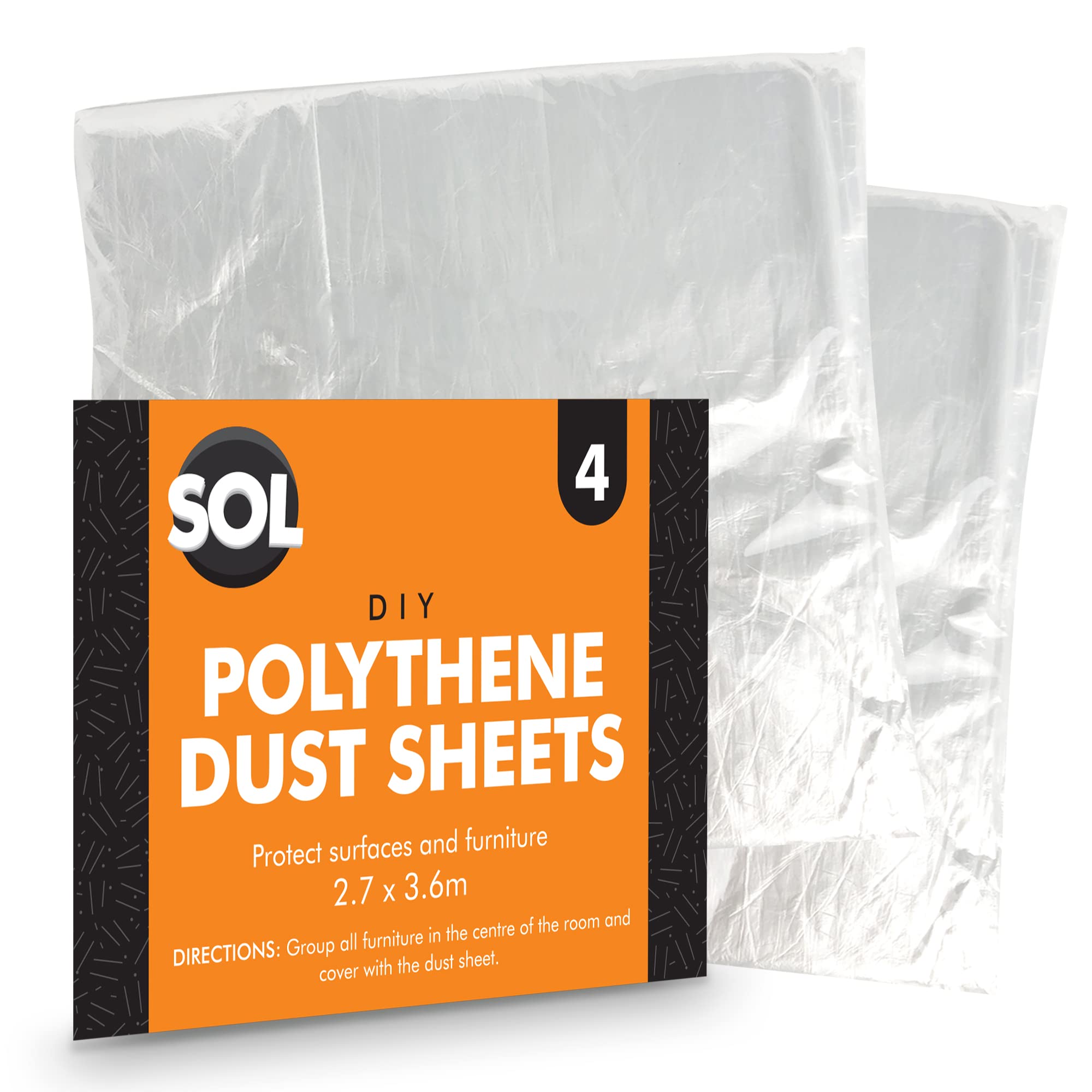 Buy 4pk Plastic Dust Sheets for Decorating 3.6m x 2.7m Large Dust