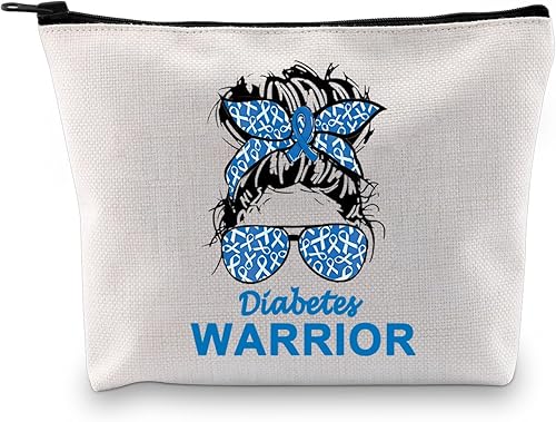 XYANFA Regalo diabético Diabetes Guerrero Regalo Diabetes Conciencia Regalo Bolsa de Maquillaje Médico Diabético Bolsa de Maquillaje Bolsa de