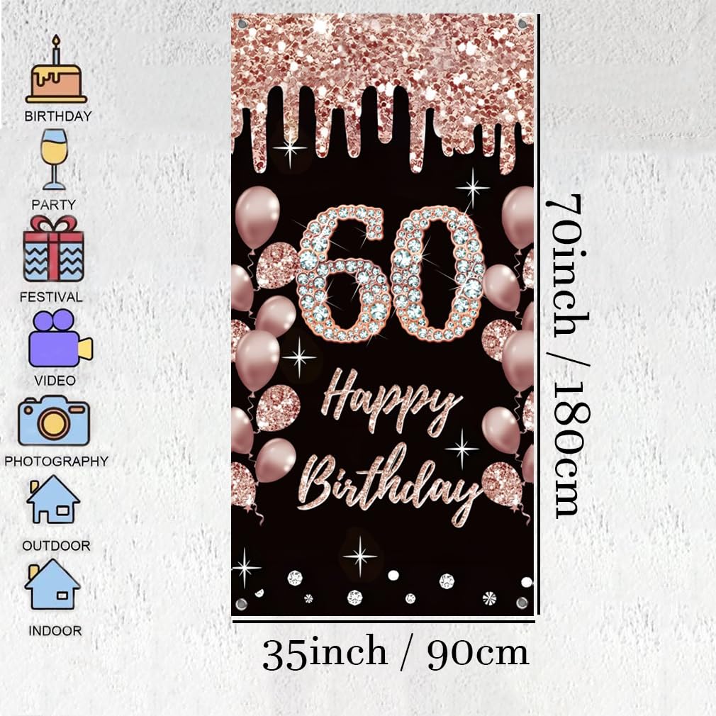 PAKBOOM Happy 60th Birthday Sfondo Banner – 60 Compleanno