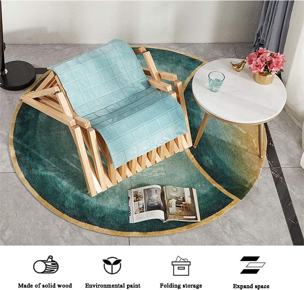 Leisure Lazy Back Chair Outdoor Garden Folding Chair Ergonomic Design Strong Load-Bearing Capacity Hand-Polished Easy to Carry with Cushion