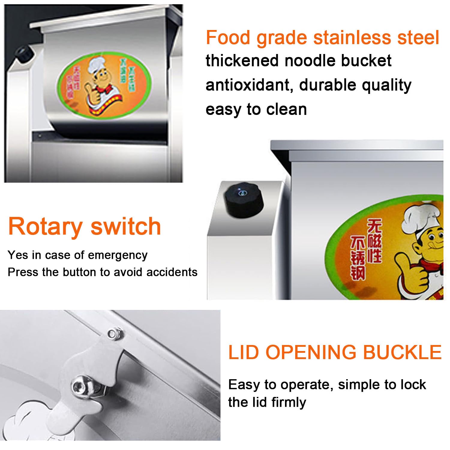 Impastatrice, macchina impastatrice automatica commerciale da 1100 W/1500 W, impastatrice a spirale per impasti di diverse farine, macchina per panetteria, 7 kg