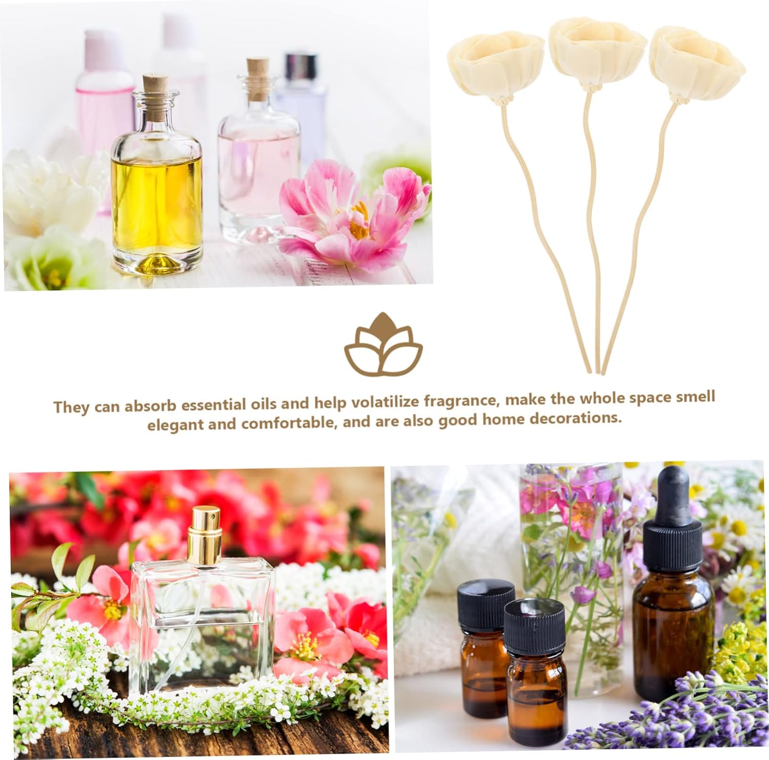 50pcs Diffuser Sticks Unique Flower Design for Bottles Decorative Fragrance Diffuser Tools for Relaxing Home Ambiance