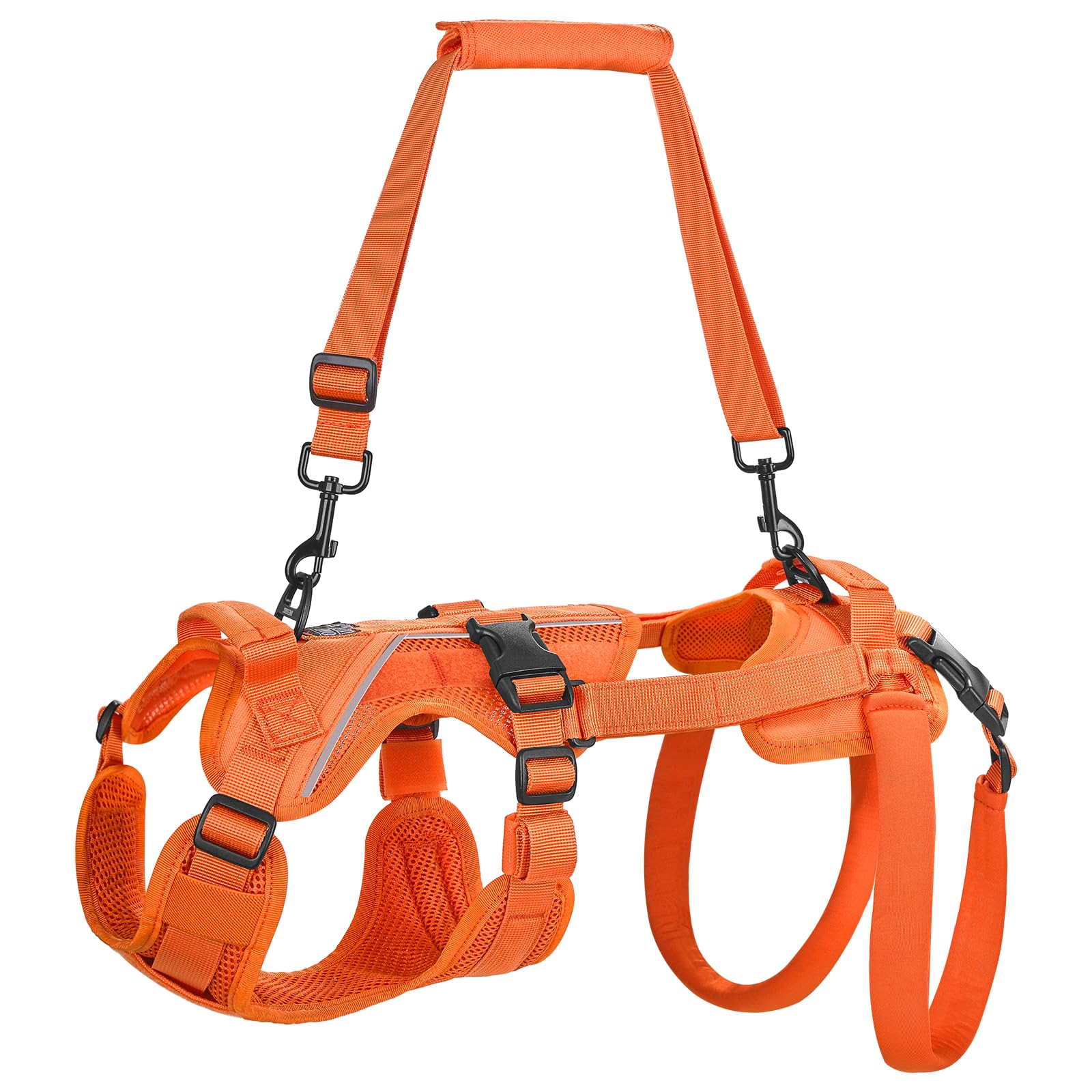 OneTigris Imbracatura per cani, Hopper piccolo supporto imbracatura regolabile con 2 manici per supporto e riabilitazione, adatta per cani di piccola taglia arancione XXS