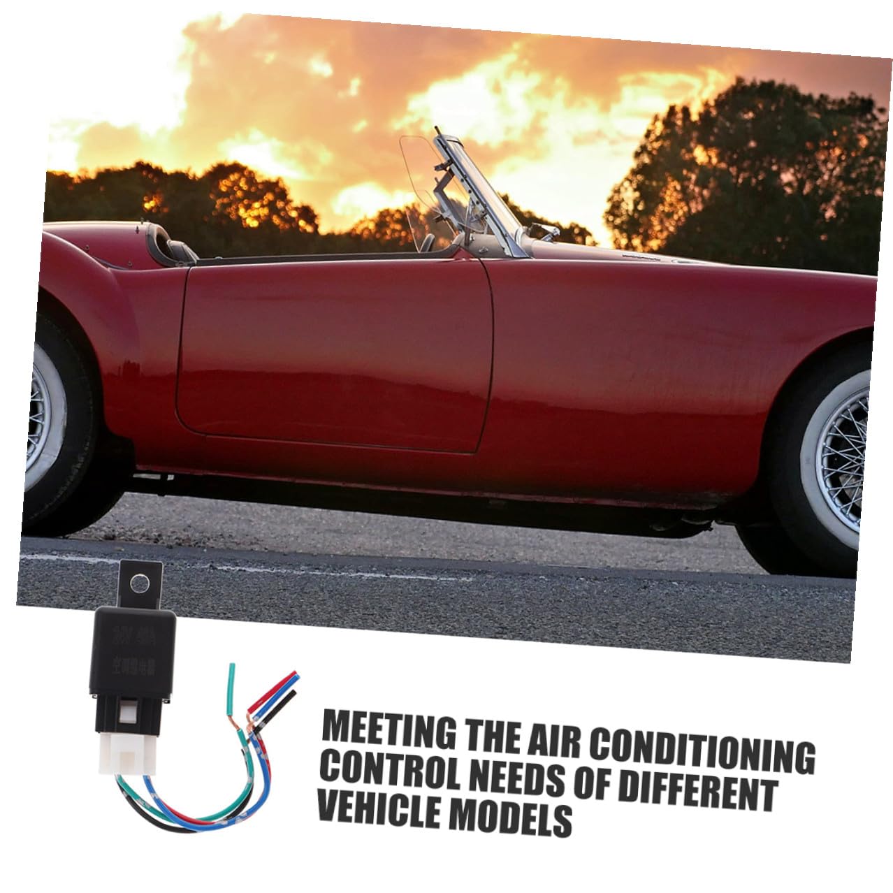 2pcs 4-pin Relay Socket for Car Air Conditioning System, High Efficiency Abs Material Automotive Relay Plug Replacement for Vehicle Electrical Systems Random Color