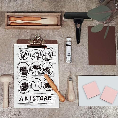 Miniatura 5 de 8 bloques de tallado de goma rosa de 2 x 2 pulgadas para sellar manualidades de goma suave, suave y fácil de tallar (cuadrado)