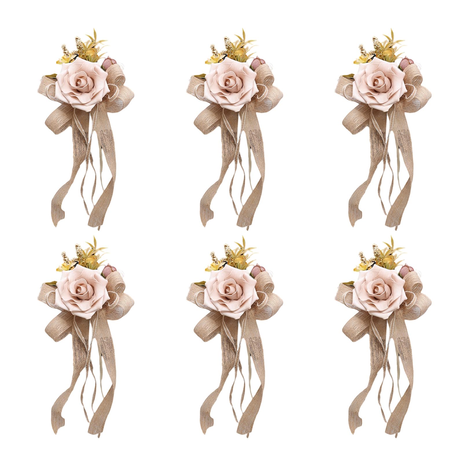 Lot de 6 arches de fleurs pour simulation de voiture de mariage pour décoration de fête de véhicule poignée de porte nostalgique thème de mariage