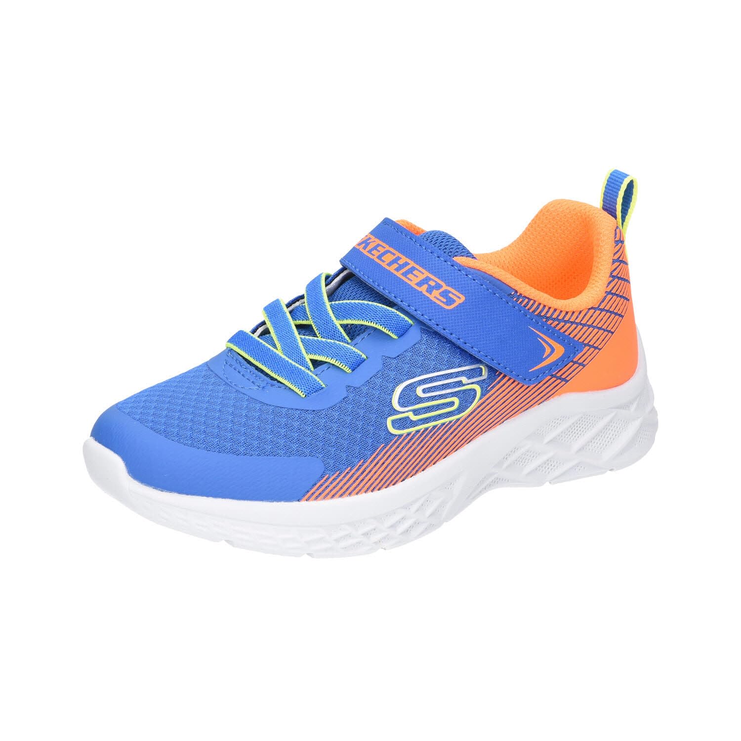Skechers Boy's Microspec Ii Zovrix Sneakers, Royal Textile/Synthetic/Orange Trim, 4 UK Child
