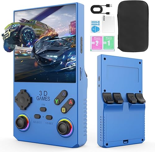 Hugawello R40 MAX handheld device, 40000 in 1 high-definition gaming mini retro video console, 4-inch IPS screen, 256GB RAM, 45 built-in emulators,