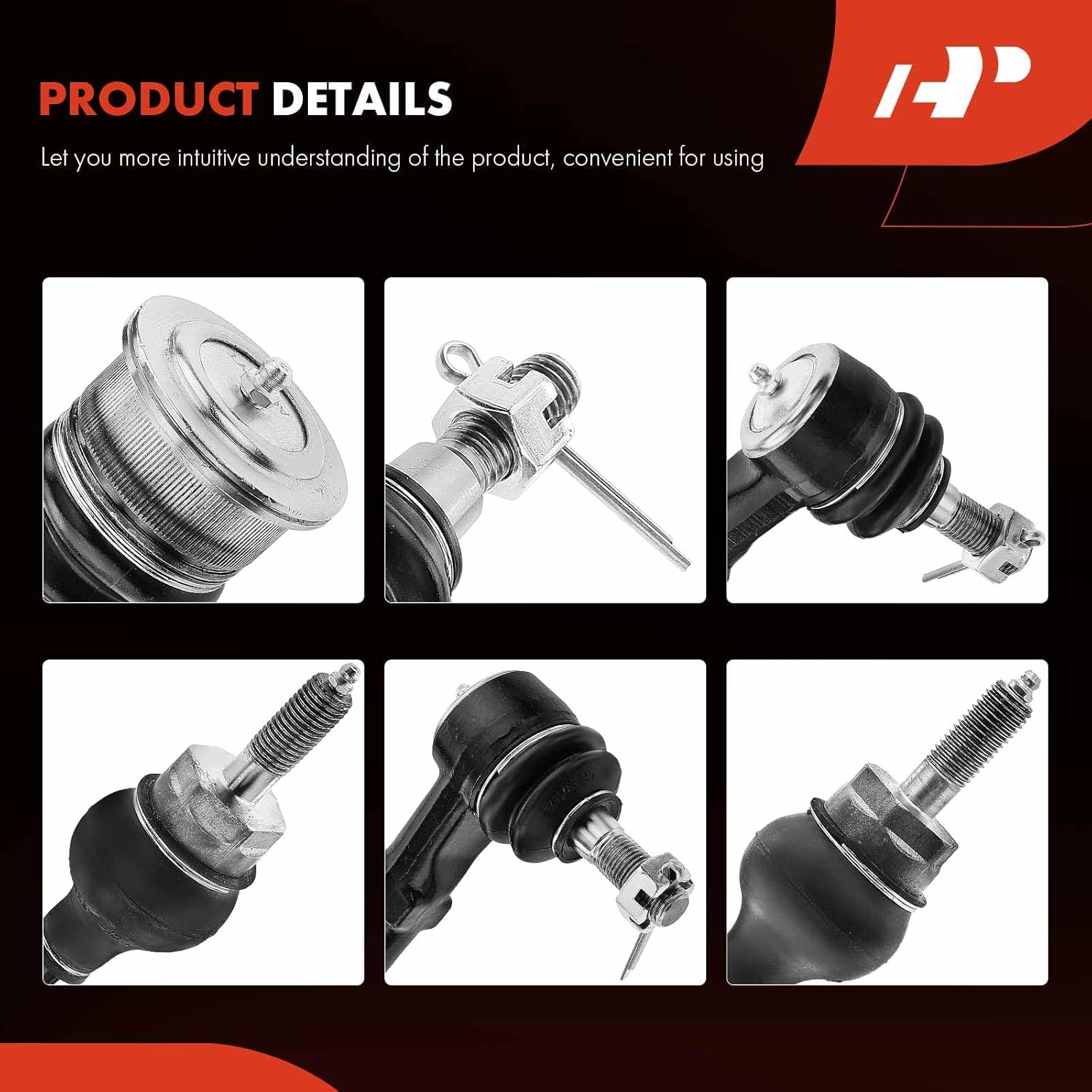 A-Premium Set of 6, Front Upper Ball Joint, Inner Outer Tie Rod End, Compatible with Chevrolet & GMC - 2003-2019 - Express 2500 Express 3500 Express 4500 Savana 2500 Savana 3500 Savana 4500