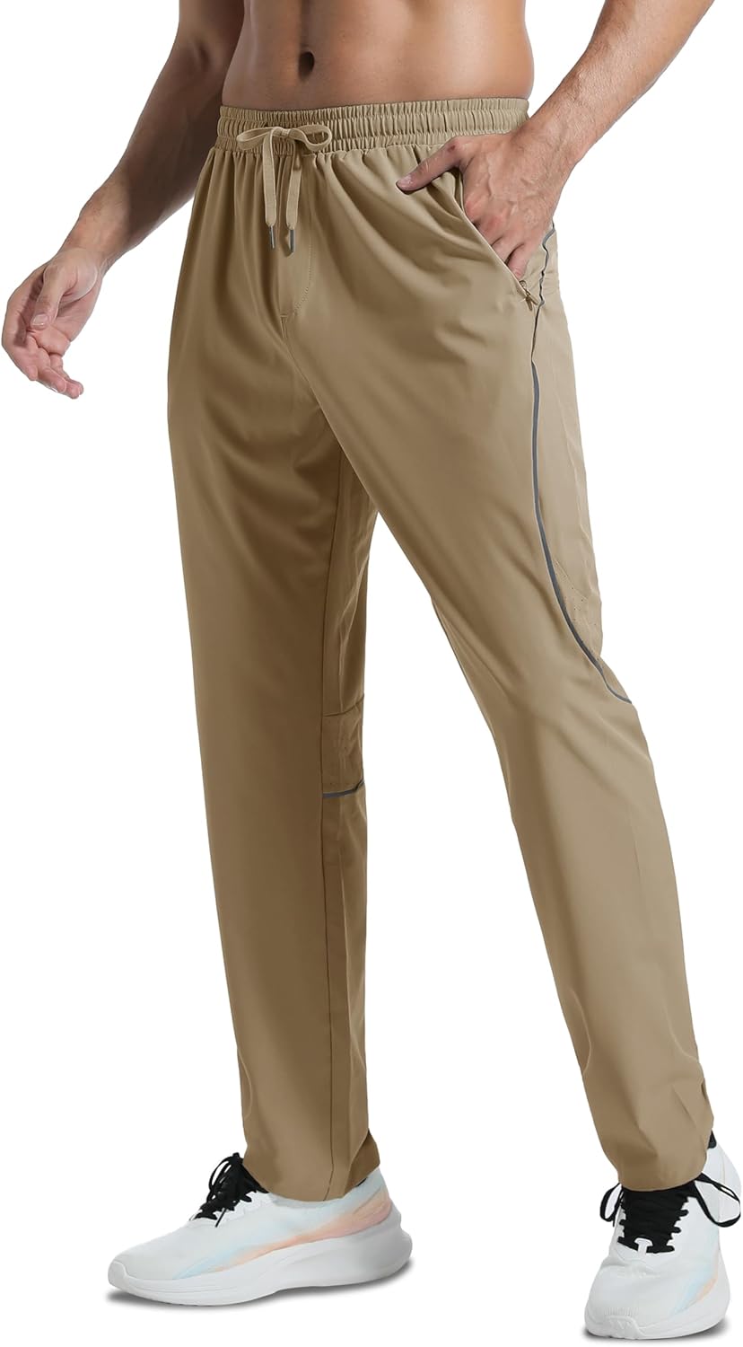 Men's Lightweight Sweatpants with Pockets Quick Dry Breathable Workout Pants for Men Athletic Gym Running Joggers - Image 2