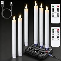 Vista 17 de GenSwin Velas cónicas negras sin llama parpadeantes con control remoto de 10 teclas, funciona con pilas, velas LED cálidas con mecha 3D