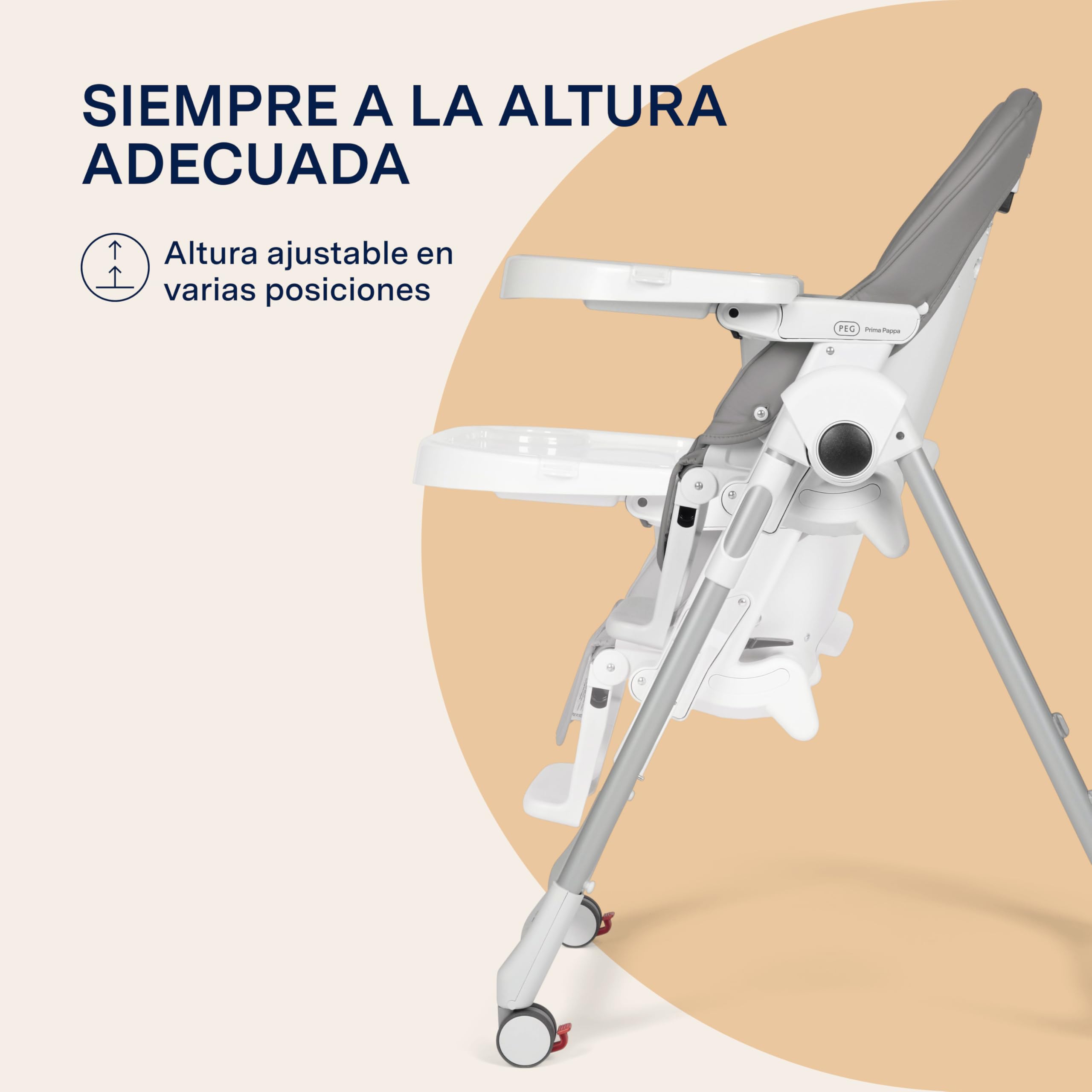Peg Perego, Prima Pappa Follow Me, Trona, color gris (Ice)