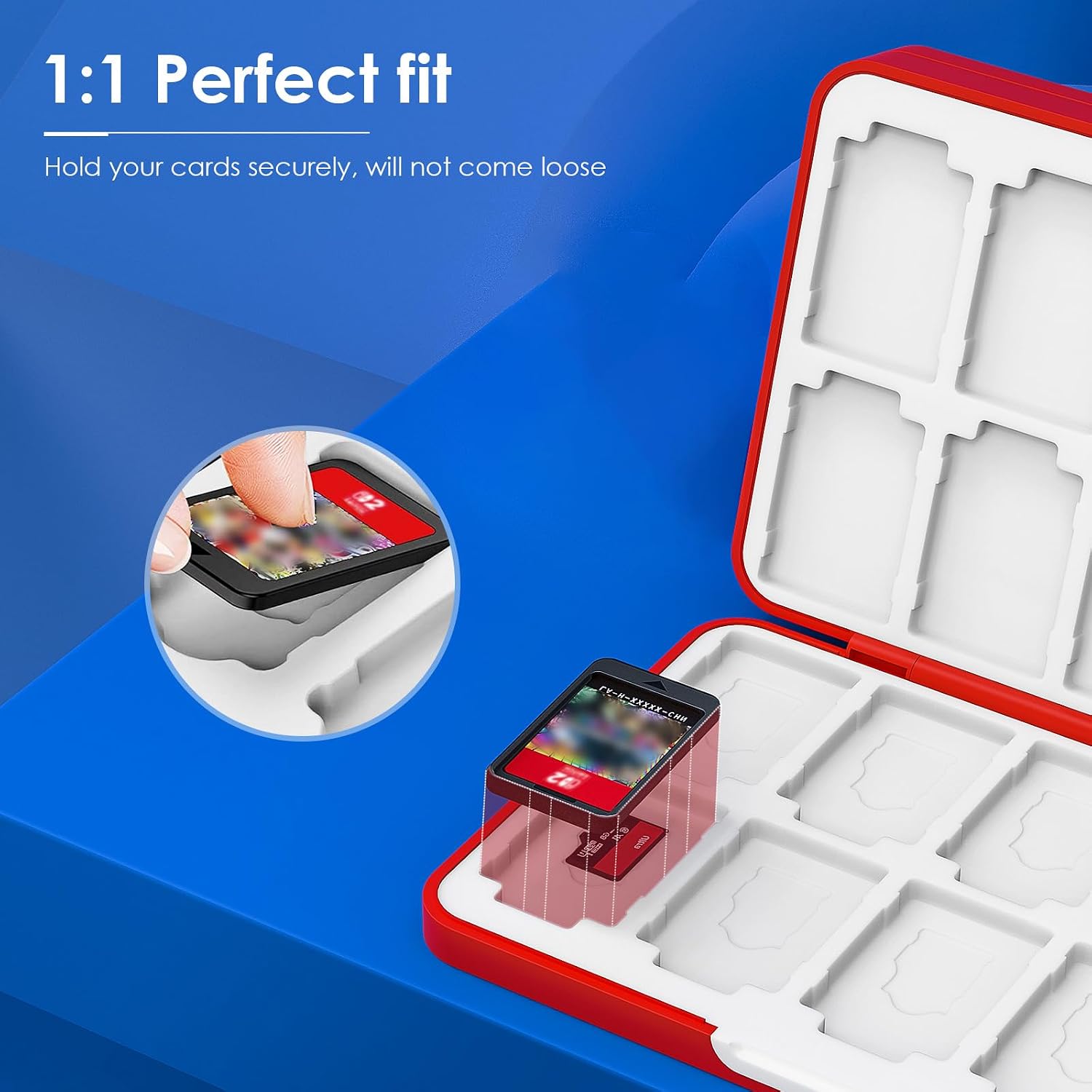 TiMOVO Game Card Case for Nintendo Switch 2/Switch OLED/lite, Compact & Portable Storage Holder Cartridge with 48 Game Card Slots and 24 Micro SD Cards Slots, Circle