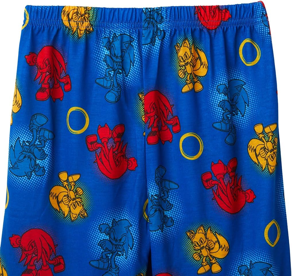 Sonic The Hedgehog Boys' Shorts and Sleep Shirt Kids Sleepwear 2 Piece Pajama Set - Image 6