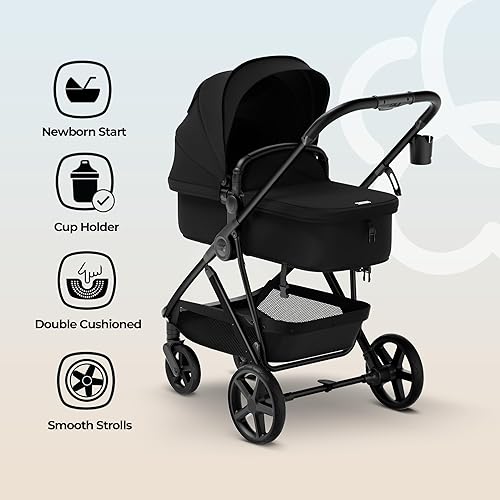 Miniatura 4 de MAMA & BABY Rovee - Cochecito de bebé 2 en 1, cochecito convertible para bebés y niños pequeños con asiento reversible, toldo grande UPF 50+,