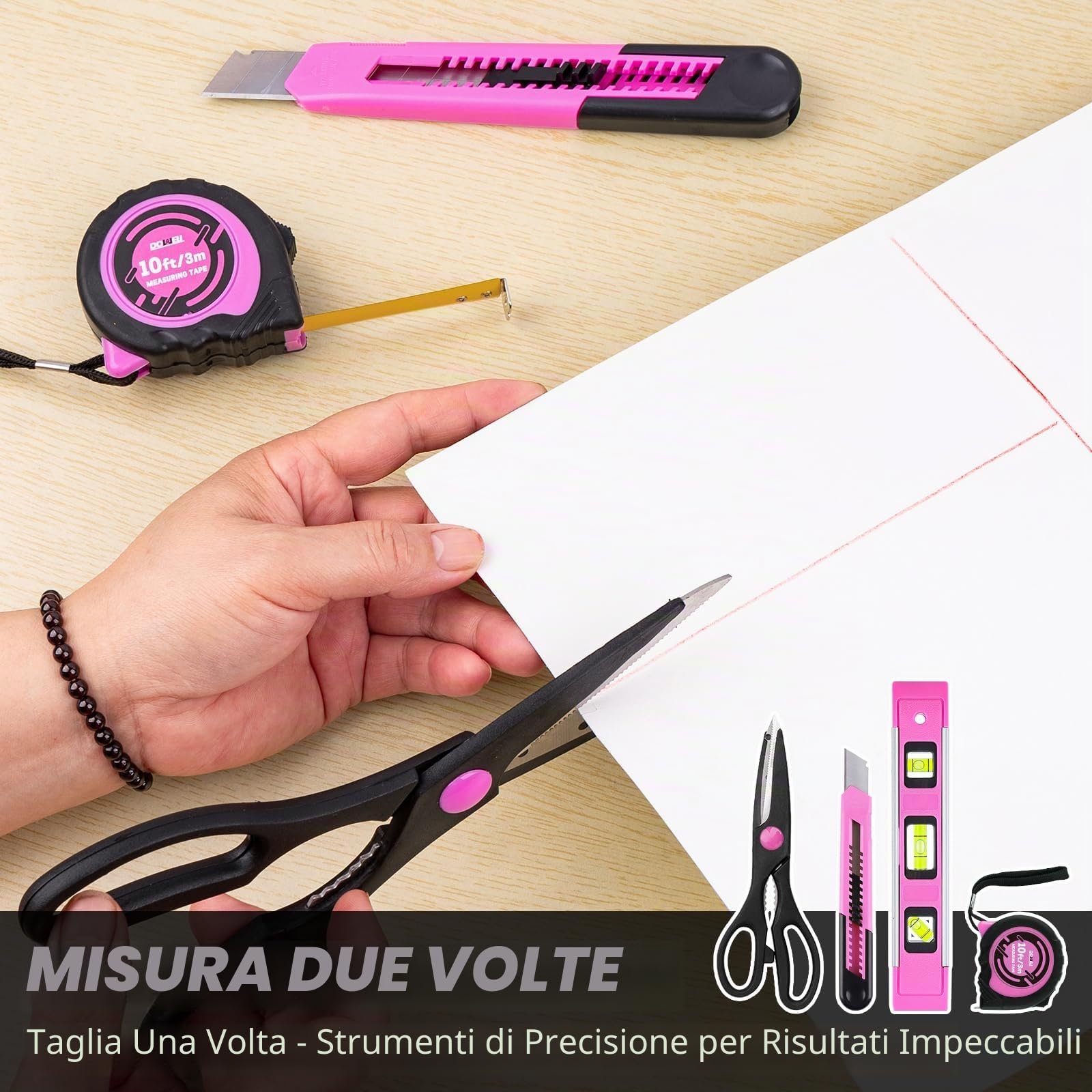 DOWELL Kit di attrezzi per la riparazione domestica, 145 pezzi, con cassetta degli attrezzi, set completo di attrezzi manuali per la casa, tra cui martello, pinza, cacciavite e nastro di misurazione