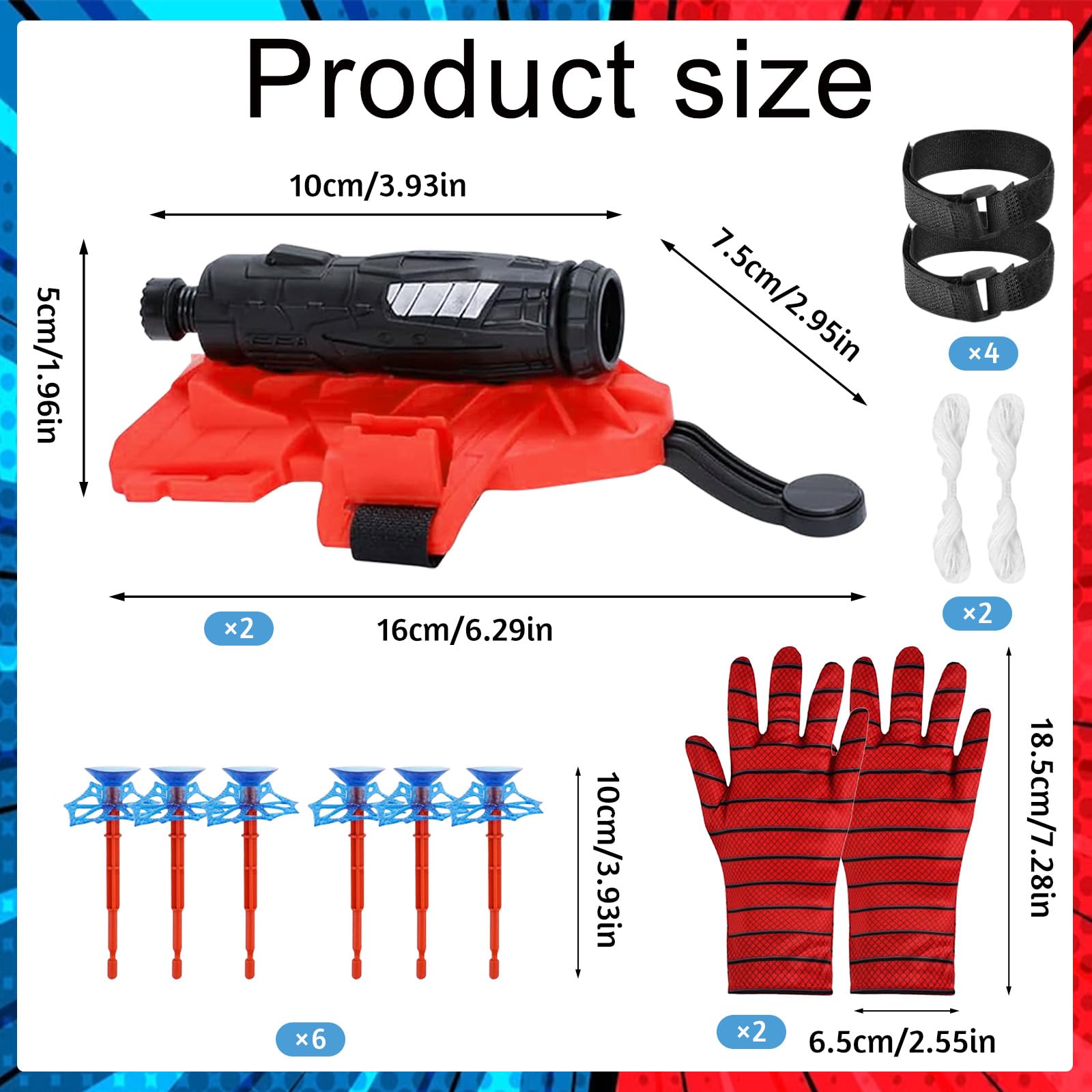 NHYDZSZ Set di 2 Launcher Glove Guanti Launcher per Giochi per Bambini Guanti Lanciatori, Glove Launcher Giocattoli, Cosplay Giocattoli da Polso Set