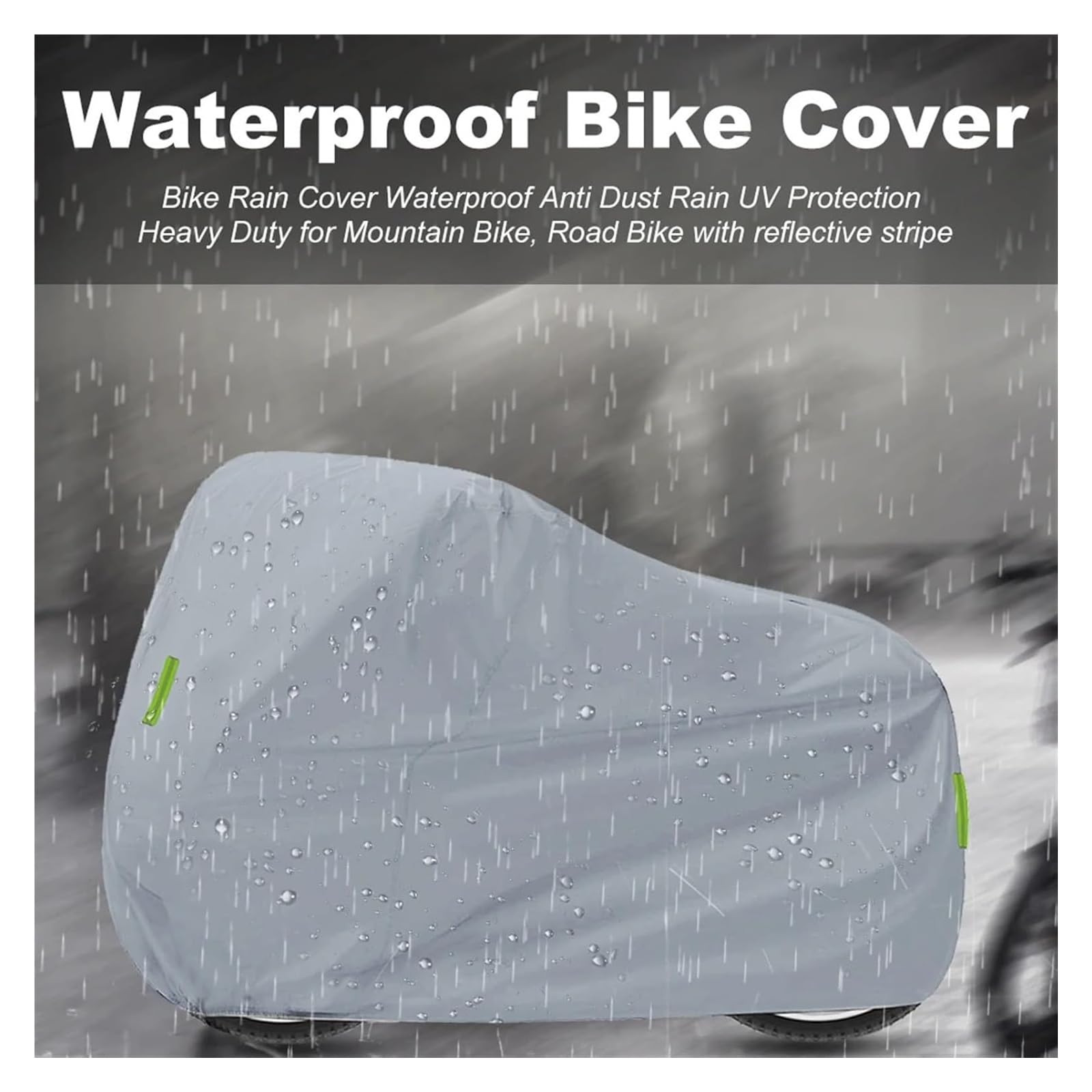 Elektryczny pokrowiec na rower, uniwersalny pokrowiec na motocykl, całoroczna, wodoodporna ochrona zewnętrzna przed kurzem, deszcz gruzu 210D Oxford(Black,4XL)