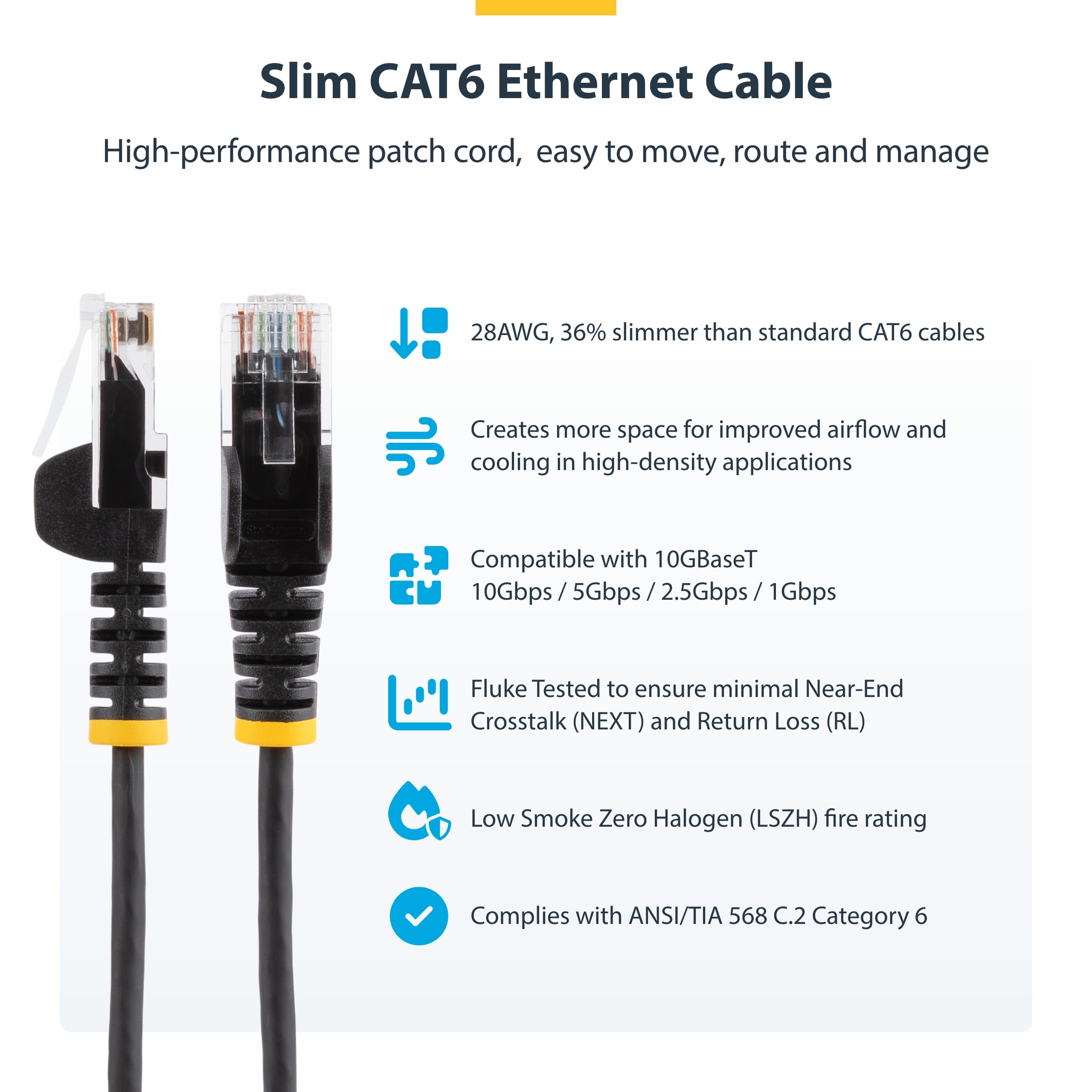 StarTech 6in Cat6 Slim Ethernet Cable Gallery Image