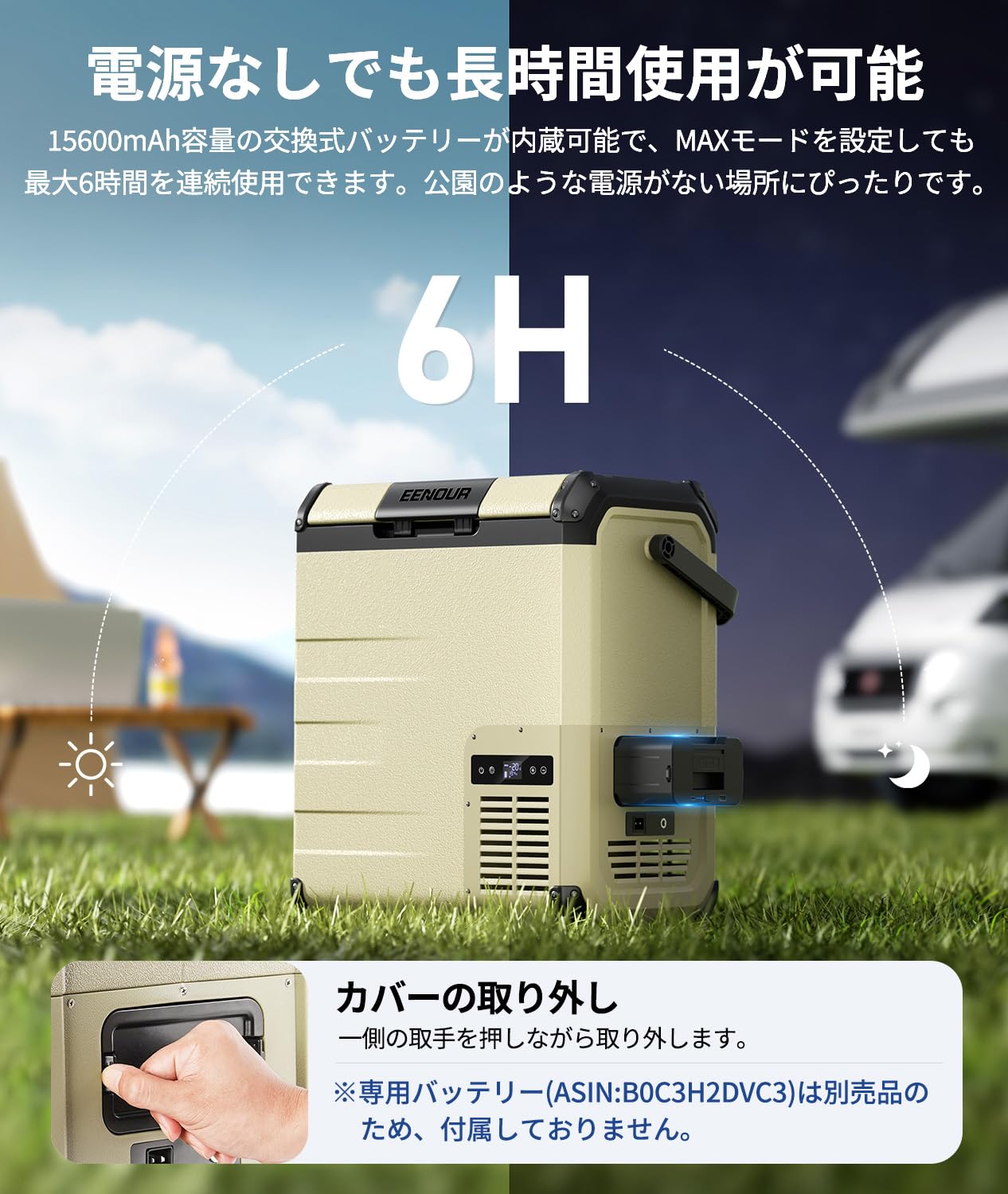 Amazon.co.jp: EENOUR 車載冷蔵庫 D23 23L -20℃～10℃ バッテリー内蔵